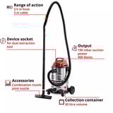 EINHELL TC-VC 3055 SA, Nass-/Trockensauger silber/rot