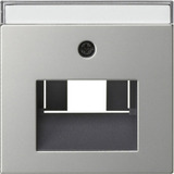 Gira Abdeckung für UAE/IAE (ISDN) und Netzwerk Anschlussdose mit Beschriftungsfeld, Zentralplatte edelstahl, Retail