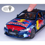 Jamara BMW M4 Diecast, Modellfahrzeug blau, Maßstab 1:23, inkl. Knopfzellen