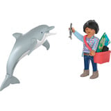 PLAYMOBIL 72091 Animals & Friends Zoo: Delfin und Besucherin, Konstruktionsspielzeug 