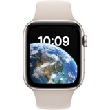 Apple Watch SE (2022), Smartwatch champagner, 44mm, Sportarmband, Aluminium-Gehäuse, LTE