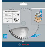 Bosch Professional PRO Multi Material Kreissägeblatt, Ø 130mm, 42Z Bohrung 20mm, für Handkreissägen