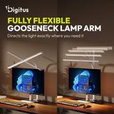 Digitus LED-Schreibtischlampe, LED-Leuchte weiß, 80 cm, 2400 lm, 16 W 