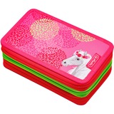 Herlitz TriCase Bloomy Horse, Schüleretui pink/grün, 31-teilig