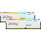 Kingston FURY DIMM 64 GB DDR5-5600 (2x 32 GB) Dual-Kit, Arbeitsspeicher weiß, KF556C36BWEAK2-64, FURY Beast RGB, INTEL XMP, AMD EXPO