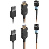 Lindy 100m MPO-Glasfaser HDMI 8K60 Extender, HDMI Verlängerung orange/schwarz