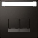 Merten Zentralplatte 2fach mit Schriftfeld und integrierten Verschlussschiebern anthrazit, Retail