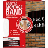 fischer GOW Montageband breit, 3m x 38mm, Klebeband transparent