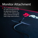 Arozzi Arena Gaming-Tisch, Pure Black schwarz, vollflächiges Mikrofaser-Mauspad