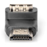 Digitus HDMI-A Stecker > HDMI-A Buchse 4K, Adapter schwarz, 90° abgewinkelt