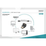 Digitus HDMI-A Stecker > HDMI-A Buchse 4K, Adapter schwarz, 90° abgewinkelt