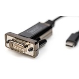 Digitus USB 2.0 Adapterkabel, USB-C Stecker > RS232 Stecker schwarz, 1 Meter
