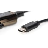 Digitus USB 2.0 Adapterkabel, USB-C Stecker > RS232 Stecker schwarz, 1 Meter