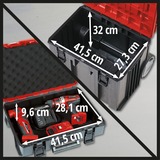 Einhell Systemkoffer E-Case Tower, Werkzeugwagen schwarz/rot, 1x E-Case L, 2x E-Case S
