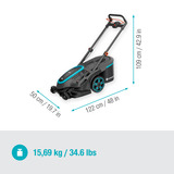GARDENA Akku-Rasenmäher PowerMax Duo 46/36V P4A solo, 36Volt (2x18V) schwarz/grau, ohne Akku und Ladegerät, POWER FOR ALL ALLIANCE