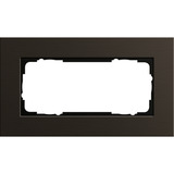 Gira Abdeckrahmen zweifach ohne Mittelsteg Aluminium, Abdeckung braun, Retail