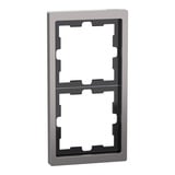 Merten Rahmen für zwei Einheiten, Metall, glänzend, mit Klemm- und Schraubbefestigung, IP20 nickel, Retail