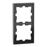 Merten Rahmen für zwei Einheiten, Metall, glänzend, mit Klemm- und Schraubbefestigung, IP20 nickel, Retail