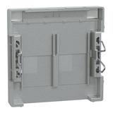 Merten Zentralplatte zwei fach mit Schriftfeld und integrierten Verschlussschiebern aluminium, Retail