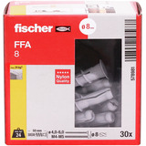 fischer Porenbetondübel FFA 8 hellgrau, 30 Stück