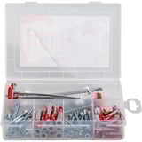 fischer Profi-Box DuoPower / DuoTec + Schrauben, Dübel hellgrau/rot, 87-teilig, mit Schrauben