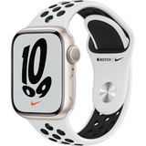 Apple Watch Series 7, Smartwatch silber/weiß, 41 mm, Nike Sportarmband, Aluminium-Gehäuse