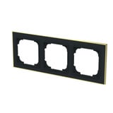 Busch-Jaeger Rahmen drei fach mit Dekorring gold, Retail