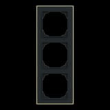 Busch-Jaeger Rahmen drei fach mit Dekorring gold, Retail