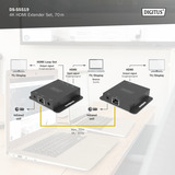 Digitus 4K HDMI Extender Set, HDMI Verlängerung schwarz, 70 m