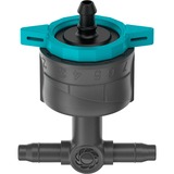 GARDENA Micro-Drip-System Regulierbarer Reihentropfer 1-8 l/h, druckkompensierend schwarz/türkis, 5 Stück, Modell 2023