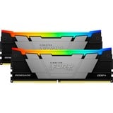 Kingston FURY DIMM 32 GB DDR4-3600 (2x 16 GB) Dual-Kit, Arbeitsspeicher schwarz, KF436C16RB12AK2/32, Renegade RGB, INTEL XMP