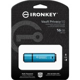 Kingston IronKey Vault Privacy 50 16 GB, USB-Stick hellblau/schwarz, USB-A 3.2 Gen 1