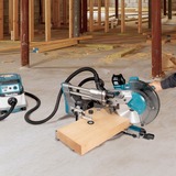 Makita Akku-Kapp-und Gehrungssäge LS003GZ01, 40Volt + Funk Adapter blau, Bluetooth, ohne Akku und Ladegerät