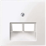 Merten Zentralplatte für Universal-Anschluss-Einsätze, Unterputzmontage, glänzend, Kunststoff weiß (glänzend), Retail