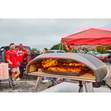 Ooni Doppelseitige Grizzler-Grillplatte anthrazit, Sockel aus Edelstahl