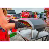 Ooni Doppelseitige Grizzler-Grillplatte anthrazit, Sockel aus Edelstahl