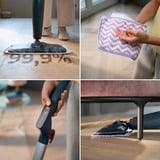 Vileda Dampfreiniger Steam Plus Plus XXL schwarz/rot, inkl. 2 Ersatzbezügen