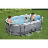 Bestway Power Steel Frame Pool-Set, 305cm x 200cm x 84cm, Schwimmbad grau/blau, mit Filterpumpe