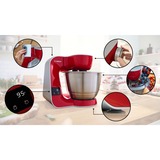Bosch Home MUM5X720 Küchenmaschine rot/silber, 1.000 Watt, integrierte Waage, Serie 4