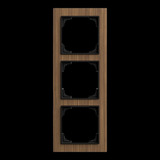 Busch-Jaeger Abdeckrahmen dreifach, Abdeckung holz, Retail