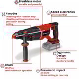 EINHELL Professional Akku-Bohrhammer TP-HD 18/26 D Li BL - Solo schwarz/rot, ohne Akku und Ladegerät, in E-Case