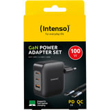 Intenso Intenso Power Adapter W100ACC GaN + C520C Kabel, Ladegerät schwarz, 100 Watt