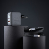  Intenso Power Adapter W100ACC GaN + C520C Kabel, Ladegerät schwarz, 100 Watt