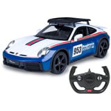 Jamara Deluxe Car Series - Porsche 911 Dakar Performance, RC blau/weiß, Maßstab 1:14, 2,4 GHz