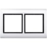 Merten Rahmen für zwei Einheiten, waagerecht und senkrecht montierbar, glänzend, Kunststoff weiß (glänzend), Retail