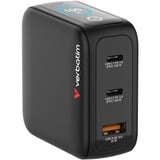 Verbatim Mini-GaN-Ladegerät mit Display schwarz, 100 Watt Gesamtleistung