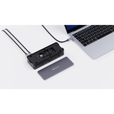 Verbatim USB-C Pro Docking Station mit SSD Steckplatz, Dockingstation aluminium/schwarz, HDMI, DP, RJ-45, USB-A, USB-C, SD, microSD, Audio