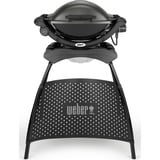 Weber Elektrogrill Q 1400 mit Stand, Dark Grey schwarz/grau, 2.200 Watt, mit Seitentischen