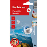 fischer Press2fix Magnetkralle 4 Stück, Haken silber, 4 Stück