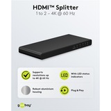 goobay HDMI Splitter 1 auf 2 (4K @ 60Hz) schwarz